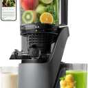 Canoly C16 Cold Press Juicer, 6" Extra Wide Feed Chute, 3-IN-1 Strainers (Juice & Sorbet & Nut Milk), Powerful AC Brushless Motor, Self Precut System, Juicer Machines with BPA-Free (Space Gray)