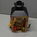 Lantern Decor for Fall Harvest - Sunflower, Pinecone and Berry Hanging Lantern, Autumn Wood Tabletop Centerpiece