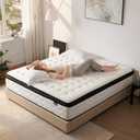 King Size Mattress 12 Inch - Medium Firm Hybrid Mattress with Memory Foam & Zoned Pocket Springs for Pressure Relief, Quiet Sleep | Fiberglass-Free, CertiPUR-US Certified | King Mattresses in a Box (White)