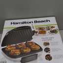 Hamilton Beach Electric Indoor Grill, 6-Serving, Large 90 sq. in. Nonstick Easy Clean Plates, Floating Hinge for Thicker Foods, 1200 Watts, 6.38"D x 12.68"W x 13.78"H , Silver (25371)