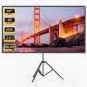 WASJOYE 80" Projector Screen with Stand - 16:9 4K HD Portable Proiector Screen, 1.2 Gain Outdoor Projector Screen, Easy Setup and Carrying, for Home Cinema, Backyard Party Office TV Game