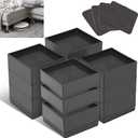 Bed Risers Furniture Risers, Heavy Duty Adjustable Blocks Lift 1.9-4.5 Inches, for Couches, Desks, Chairs, Refrigerator, Washing Machine - Support up to 4000 lbs (Rectangle, Black 4 Pack)