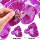 80 Pcs Orchids Artificial Flowers Silk Phalaenopsis Flower Heads Fake Orchids Flowers for Cocktails Drink False Butterfly Orchid Head for Wedding Floral Bouquet DIY Craft Bridal Decor(Dark Purple)