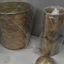 Autumn Alley Toilet Brush and Holder Set with Brushed Brass Bathroom Trash Can – Brass Bathroom Accessories Garbage Can Set for Rustic and Modern Bathroom Décor