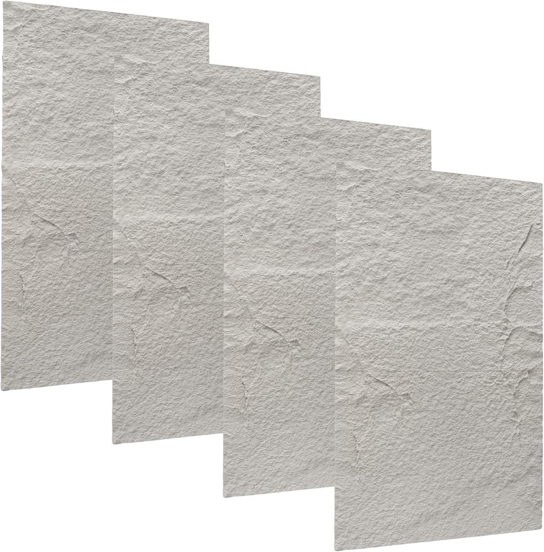 3D Faux Stone Wall Panels, 4PCS PU Stone Panels-47.24"x23.62" Wainscoting Panels for Interior Wall Decor, Waterproof Stone Texture Panels for DIY, TV Wall, Bedroom, Living Room, Office & Home