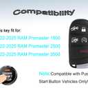 Smart Key Fob for RAM Promaster 1500 2500 3500 2022-2025, YIKEBALOG Keyless Entry Proximity Remote Control Key Fob Compatible with RAM Promaster 1500 2500 3500 2022-2025 M3N-40821302 7FF25LXHAB