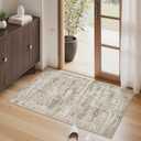 Soalmost 2x3 Washable Rugs for Kitchen, Floor, Entryway, Powder Room Small Area Rug Non-Slip Vintage Low Pile Throw Door Mat Brown