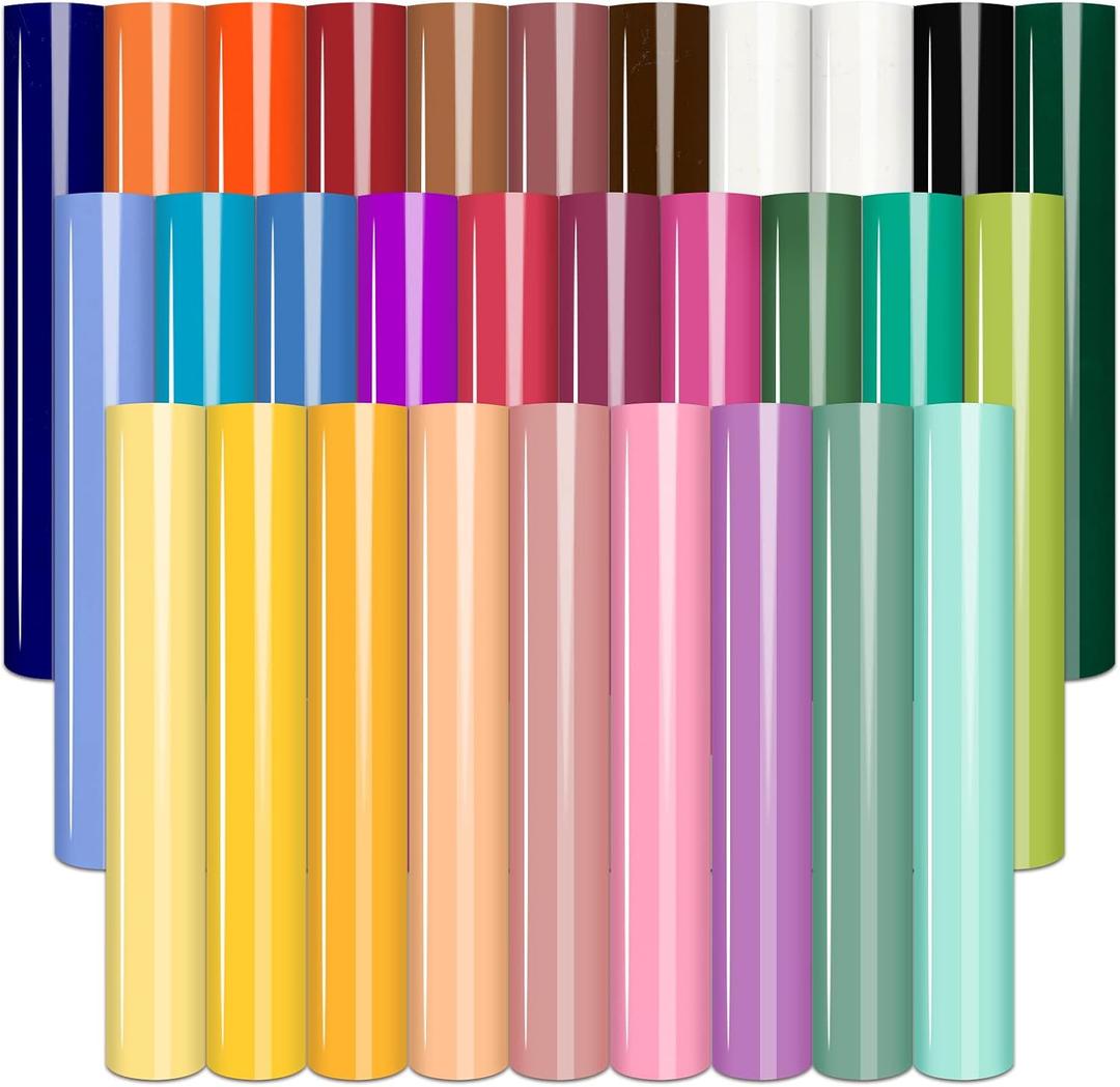 Tintnut Puff Heat Transfer Vinyl- 30 Sheets 12 x 10inches 3D Foaming Puff HTV Colorful Puffy Iron on Vinyl for T-Shirts DIY
