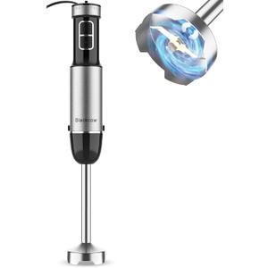 Blackcow Immersion Blender Handheld, 800W Powerful Electric Hand Blender with Titanium Alloy Blades, 12 Speeds & Turbo, Electric Hand Mixer for Smoothies, Soups, Baby Food and Purees