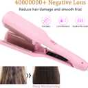 32mm (1.25") Wave Curling Iron, 2 Barrel Ionic Wavy Hair Curler with Anti-Scald Hair Crimper, Fast Heating, Dual Voltage, 4 Temp Ceramic Hair Waver for Wide Deep Waves (Pink)