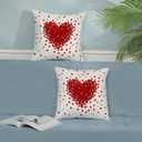 AEIOAE Valentines Pillow Covers 18x18 Inch Set of 2,Red Pink Love Heart Throw Pillows Case,Valentine's Day Mother's Day Anniversary Holiday Decor Cushion Covers Farmhouse Outdoor Decor for Sofa Bed