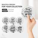 Ceramic Coasters Set of 8 with Holder - Christian Bible Verse Drink Coasters, Absorbent Marble Coasters for Table, Religious Gifts for Women Friends Family, 4 Inches