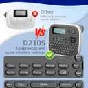 Label Maker Machine with Tape, Label Maker Waterproof Labels 12mm, D210s Laminated Labeler Machine, Multi Icons Borders & One-Touch Keys, Labelmaker for Home Use/School Office Supplies