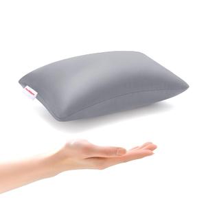 Pro Goleem Small Pillow 11"x7"x2.5" for Baby Sleeping with Name Tag Mini Tiny Pillow for Room Couch Sofa Chair and Outdoor Car Air Nap Neck Lumbar Knee Rest Pillows, Gray