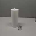 Raycare 4'' X 10'' Large Waterproof Outdoor Flameless Candle, Battery Operated LED Candles with Remote Control and Timer, Electric Fake Plastic Pillar Candles, Ivory