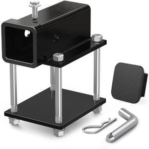 Ohuhu Bolt-on RV Bumper Hitch Receiver Adapter Fits 4-4.5" Beam, 2" Receiver 200Lbs Tongue Weight Capacity, Travel Trailer Rear Bumper with Hitch Pin & Hitch Cover, Fit for Camper Bike Racks Cargo Car