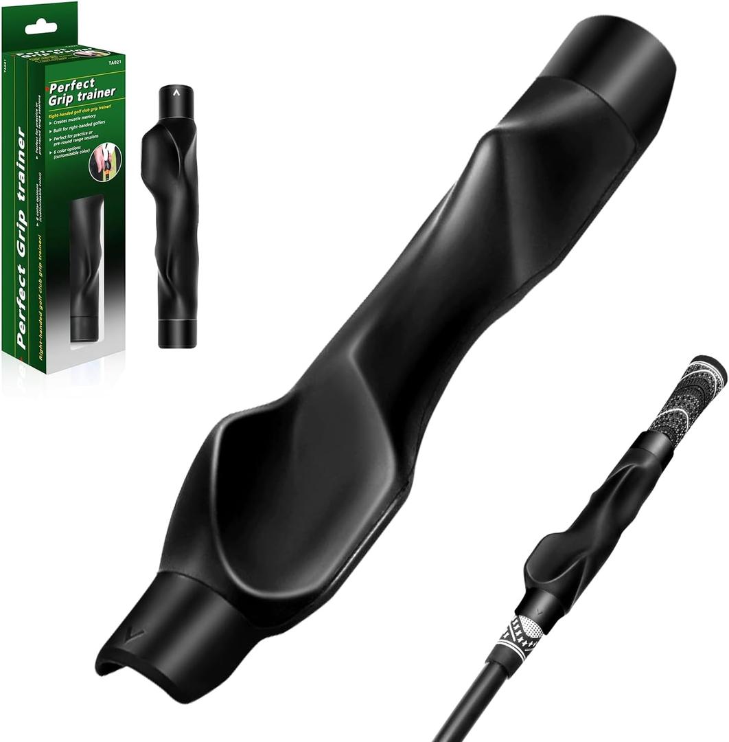 2 x Golf Grip Trainer - Correct Hand Position on Golf Club, Improve Swing Technique & Grip Strength, Lightweight Ergonomic Golf Training Aid for All Skill Levels