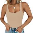 Chunpin Women's Square Neck Sleeveless Bodysuit Tank Top Body Suits Thong Bodysuits Outfits, Size Small