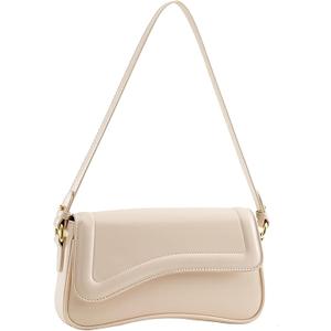 onhtit Small Shoulder Bag for Women Clutch Hobo Purse with Zipper Crossbody Purse Retro Vegan Leather Tote Handbag (03-beige)