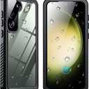 SPIDERCASE Designed for Samsung Galaxy S23 Case Waterproof,Built-in Screen & Camera Lens Protector[IP68 Underwater][Military Grade Shockproof] Full Body Protection Phone Case, Black/Clear