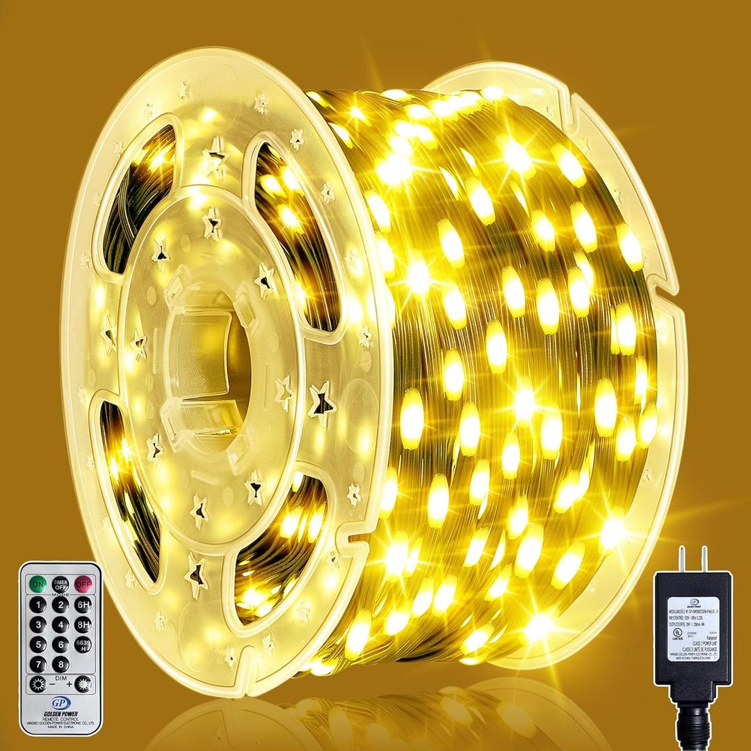 Soagrc Outdoor Christmas Lights, 800LEDs 262FT Christmas Tree String Lights, IP67 Waterproof 8 Modes Warm White Holiday Lights with Remote for House Yard Xmas Decorations