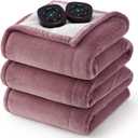 Bedsure Electric Blanket King Size  Dual Control Heated Blanket King Size, Fast Heating with 10 Time Settings & 10 Heat Settings, Warm Gifts for Women Grandma (100x90 inches, Pink)