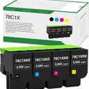 High Yield 78C1X 78C1XK0 78C1XC0 78C1XM0 78C1XY0 Toner Cartridge Replacement for Lexmark CS421 CX421 CS421dn CX421adn CS521dn CX622ade CS622de CX625ade CX625adhe CX522ade Printer