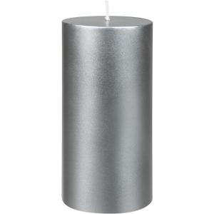 6 Inch Metallic Silver Pillar Candle (1 Count (Pack of 1))
