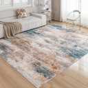 OMERAI 6x9 Washable Area Rug, Low Pile Modern Abstract Design, Non-Slip Soft Thin Carpet for Living Room, Bedroom, Dining Room, and Office, Machine Washable, Durable, Stain Resistant, Mixed Grace