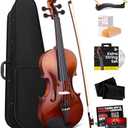 Pyle 3/4 Size Beginner Violin Starter Kit, Violin Starter Package with Travel Case & Bow, Extra Strings, Digital Tuner, Shoulder Rest & Cleaning Cloth for Students, Kids, Adults