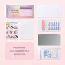 5 x RTKHFZE Press on Nails Short - Square Press On Nails,with Designs Fake Nail Glue on Nails,Natural Fit Reusable Stick On Nails in 16 Sizes - 32 Soft Gel False Nails Kit,Black Flower