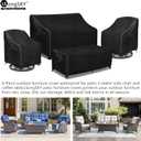 Patio Furniture Covers 4 Piece Set, 600D Heavy Duty Outdoor Furniture Covers Waterproof for Patio 3-Seater Sofa,Swivel Rocker Chair and Coffee Table Furniture Set,Black