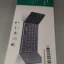 Samsers Foldable Bluetooth Keyboard with Touchpad - Portable Wireless Keyboard with Holder, Rechargeable Full Size Ultra Slim Pocket Folding Keyboards for Android Windows iOS Tablet & Laptop - Blue (BT x1)