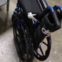 Drive Medical Blue Streak Lightweight Foldable Wheelchair for Adults, Seniors, and Disabled - Swing-Away Elevating Leg Rests and Flip-Back Padded Arms - Black/Blue (20 Inch)