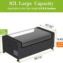 Webetop Under Bed Storage Containers with Wheels,12 inch Under the Bed Storage Bins with Clear Lid for Underneath Small Spaces Dorms, Blankets (2 Pack, 30.7"x17.3"x12")