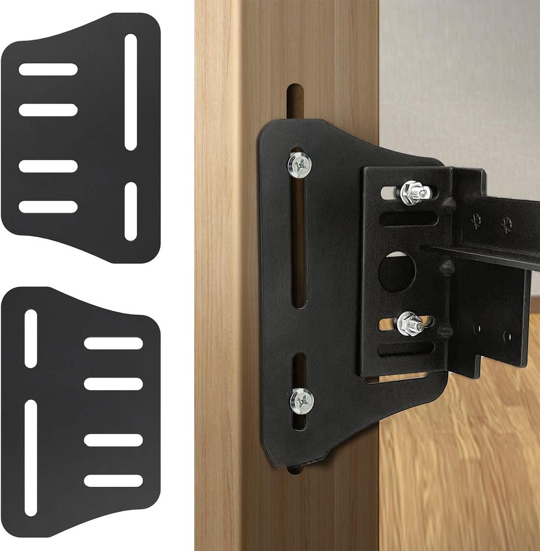 2PCS Heavy Duty Bed Frame Adapter/Connector Plate for Headboard, Adjustable Metal Frame Modification Brackets, Black