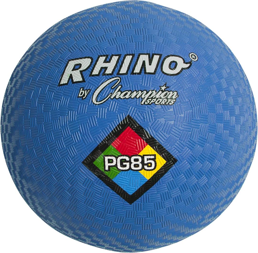 Champion Sports Rhino Playground Balls 8.5" D - Two Ply, Nylon Wound, Blue