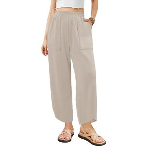 Angerella Womens Baggy Wide Leg Pants High Waisted Casual Lounge Pant Loose Comfy Stretchy Trousers with Pockets