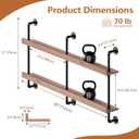 Bar Shelves, Wall Mounted Wine Rack, Weathered Brown, 60 Inch