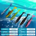 2.4In Swim Baits for Bass FishingPre-Rigged Jig Heads Soft Plastic Trout Fishing LuresUnique Vibrating Swim Action and Trembly Sinking Move for More Bites
