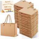 Bgtecho 24 Pack Extra Small Gift Bags, 3.9 x 4.7 x 2.4 Inch Small Paper Bags, Gift Wrap Paper Bags with Handles, Mini Brown Gifts Card Bag for Wedding Birthday Baby Shower Party Favors