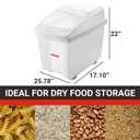 Araven Ingredient Bin, Storage Container for Large Quantity Ingredients, Use in Commercial or Home Kitchen, 21 Gallons, 1 Count, White