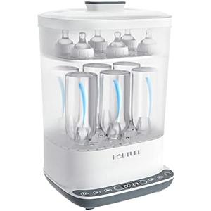 Baby Bottle Sterilizer | Esterilizador de Biberones, 6-in-1 HAUTURE Bottle Sterilizer and Dryer, Electric Steam Bottle Sanitizer for Baby Stuffs, Baby Bottles & Breast Pump Accessories