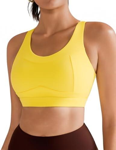 RUNNING GIRL High Impact Sports Bras for Women,Racerback Running Bra Workout Crop Tank Tops Longline Sports Bra Push up, Size L