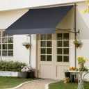 HOMEDEM Gray Canopy, 80 x 110 In, and Metal Frame