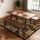 Cabin Rustic Area Rug 4x6 Living Room Rug,Deer Country Wildlife Bear,Vintage Area Carpets for Bedroom,Ultra-Thin Washable Throw Rugs Entryway Indoor Non Slip Accent Floor Mats for Dining Room,Laundry