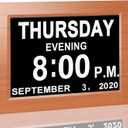 JALL New 2024 Digital Calendar Alarm Day Clock - with 8" Large Screen Display, am pm, Multiple Alarms, for Impaired Vision People, The Aged Seniors, The Dementia, for Desk, Wall Mounted, Wood