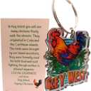 Westmon Works Key West Rooster Keychain Acrylic Fob and Metal Ring Souvenir with Legend Card Souvenir of the Florida Keys, Made in the USA