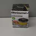 Elite Gourmet ETS623 BPA-Free 40-Watt Electric Citrus Juicer, Compact, Large Volume, Pulp Control, Oranges, Lemons, Limes, Grapefruits with Easy Pour Spout, 24oz, Black/Stainless Steel