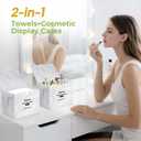 Classycoo Face Towel Holder, 50 PCS Disposable Towels XL Included Compatible with Clean Skin Club Cotton Towel, Odor-Free, Marble Acrylic Container Box Facial Wipes, Bathroom Cosmetic Storage